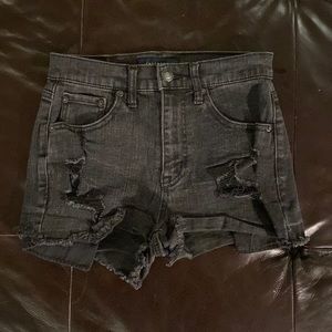 Aeropostale black jean shorts - destroyed size 0